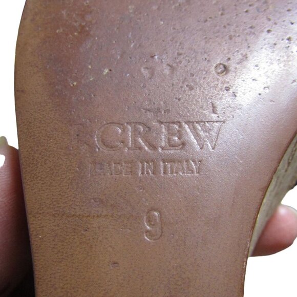 J. CREW PLATFORM Wedge Black Suede Leather Slingback Sandals Shoes Y2K ITALY 9 M - Picture 7 of 11